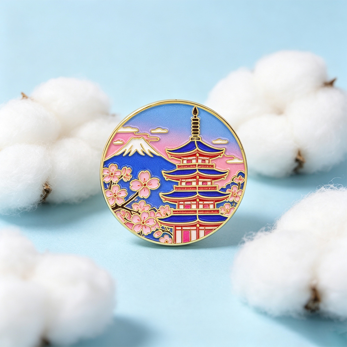 Travel Accessories In Japan - Broche de Esmalte Flor de Cerejeira