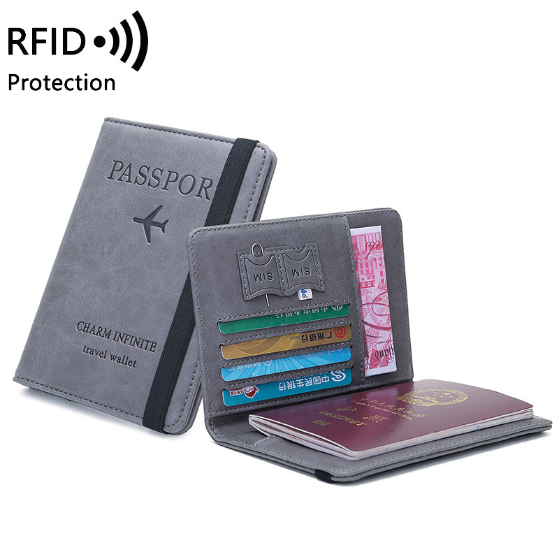 Travel Accessories Wallet - Porta-passaporte unissex em couro PU –