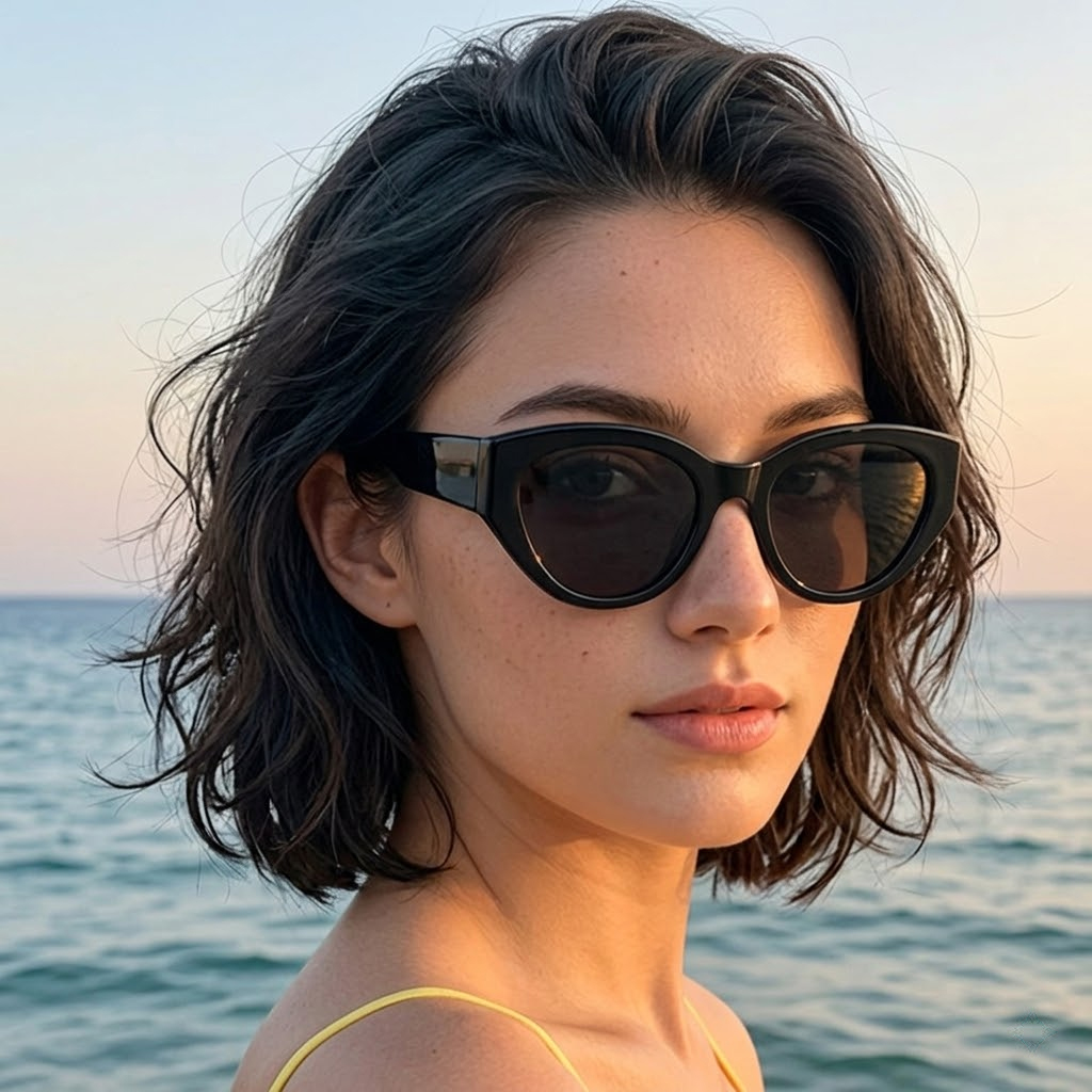 Quality Travel Accessories - Óculos de Sol Clássicos Cat-Eye Polarizados