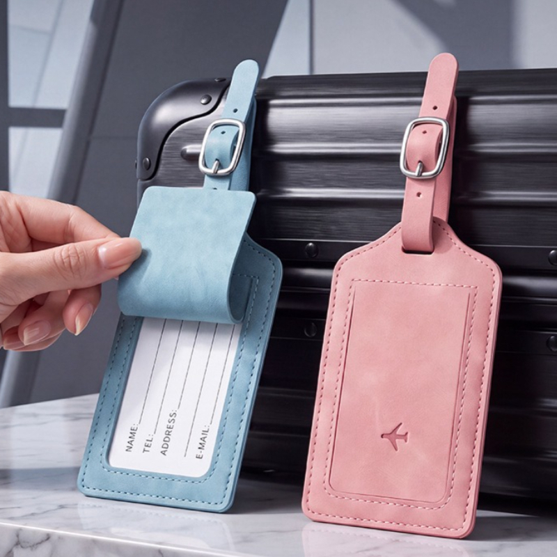 Travel Accessories Name - Etiqueta de Bagagem em Couro PU