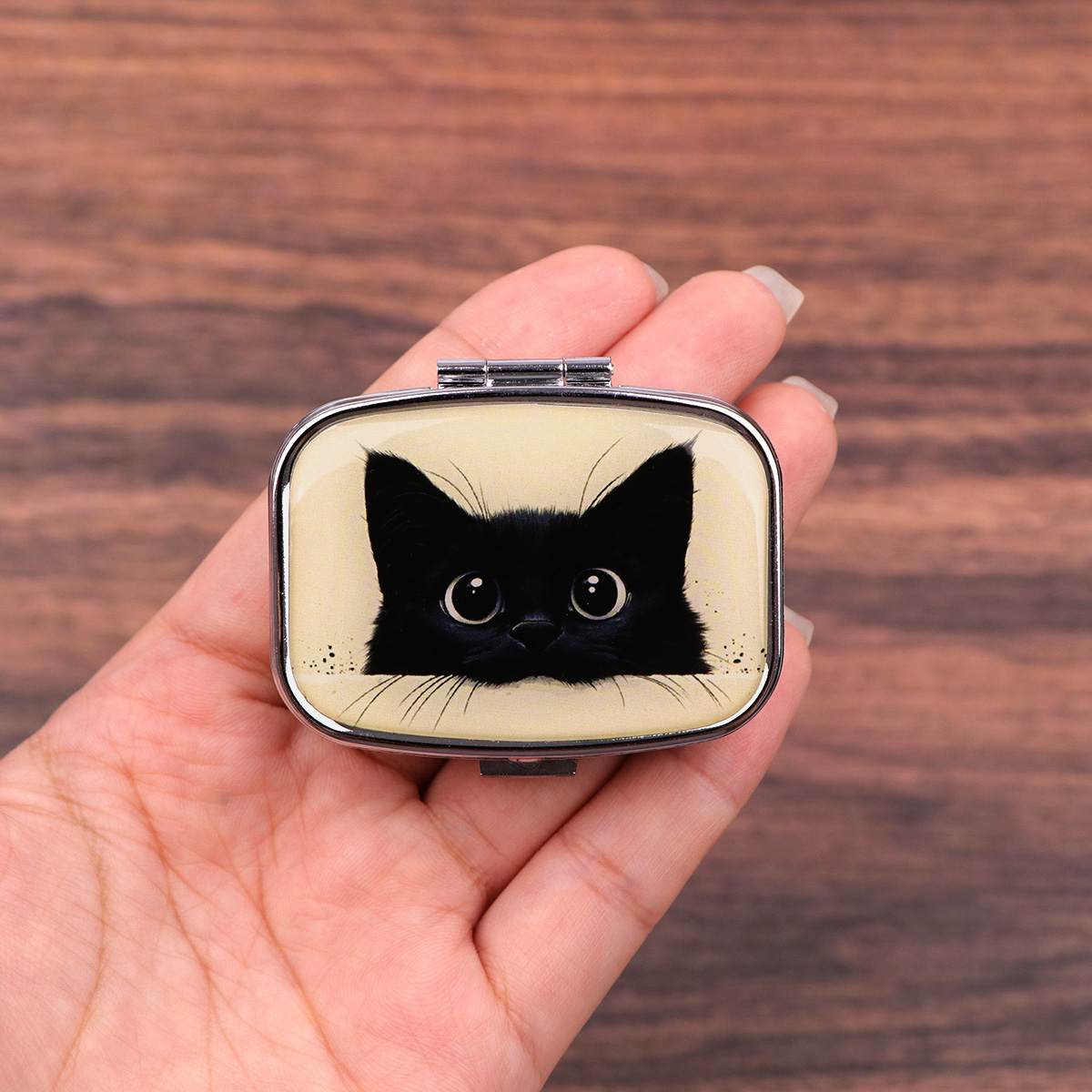 Travel Accessories In Japan - Bonito gato preto viagem pílula organizador