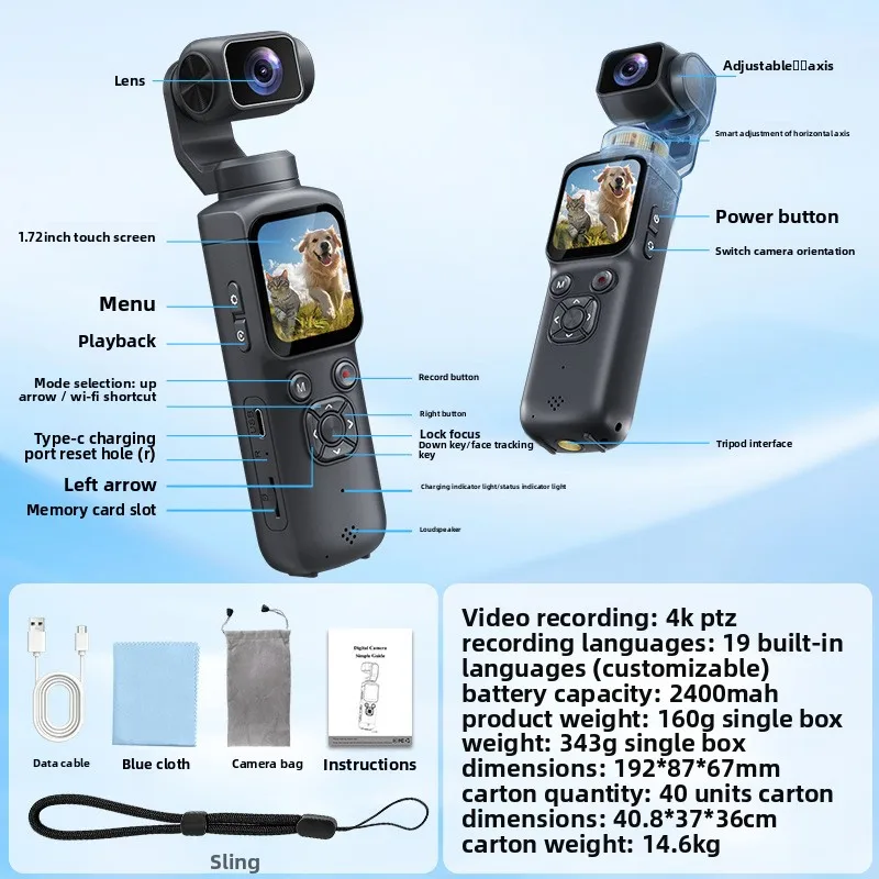 Câmera Digital Portátil de Bol - Travel Vlog Accessories avaliação e preço