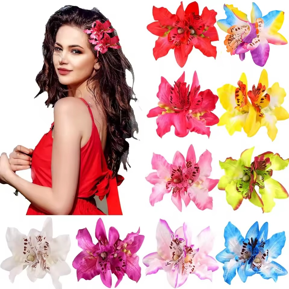 2 pçs havaí orquídea flores gr - Travel Accessories Hawaii avaliação e preço
